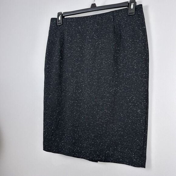 J. Jill Ponte Skirt Size Medium Petite Speckled Dark Gray Black Elastic Waist - Picture 3 of 7